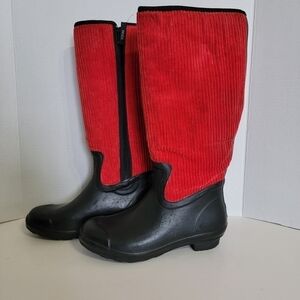 THE Original Muck Red Corduroy Tall Rain Boots